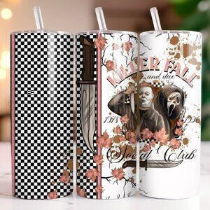 Killer Fall Social Club Skinny Travel Tumbler Cup Mug Hot Cold Stainless